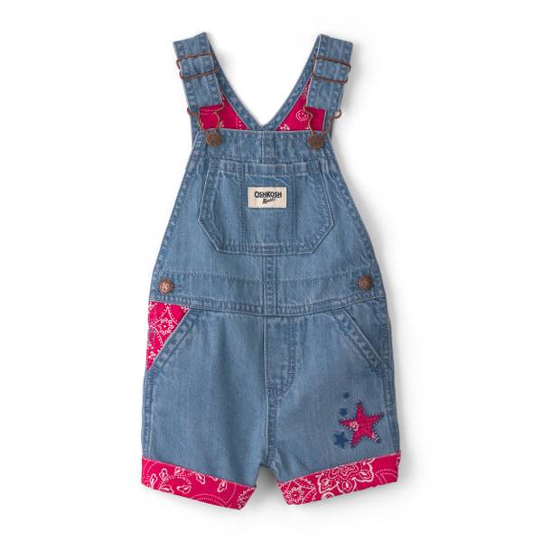 Photo of Infant Girl's Bandana Denim Sleeveless Shortall