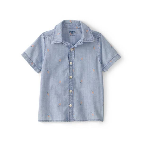 Photo of Toddler Boys Easter Carrot Chambray Short-Sleeve Button-Down Shirt