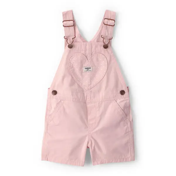 Oshkosh Toddler Girls Heart Pocket Canvas Shortall - 2U527210-2T