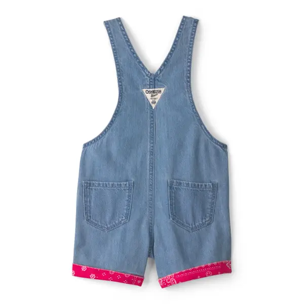 Oshkosh Toddler Girl's Bandana Denim Sleeveless Shortall