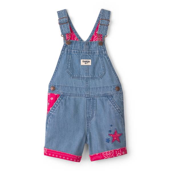 Photo of Toddler Girl's Bandana Denim Sleeveless Shortall