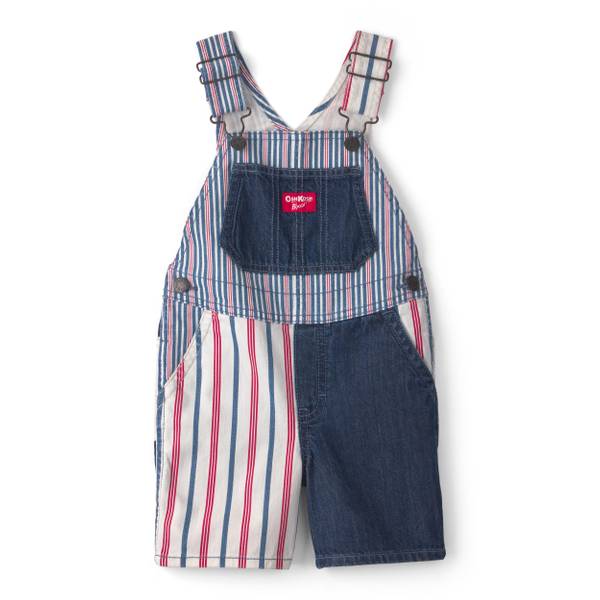 Photo of Toddler Boy's Patchwork Striped Shortall