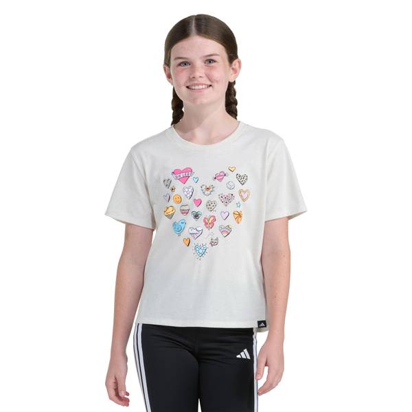Photo of Girl's Short Sleeve Graphic Heather Tee