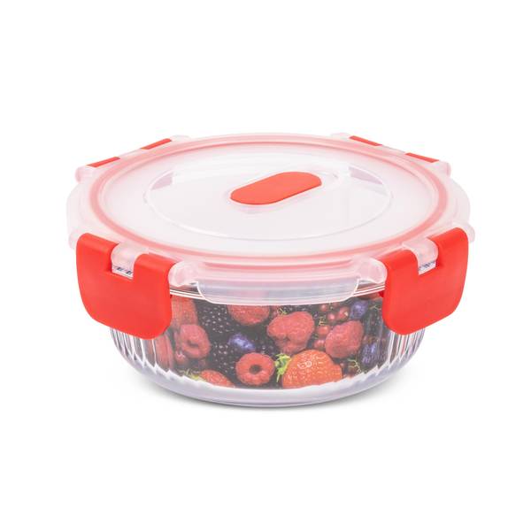 Photo of 13.5 oz Poppy Round Glass Container with Lid