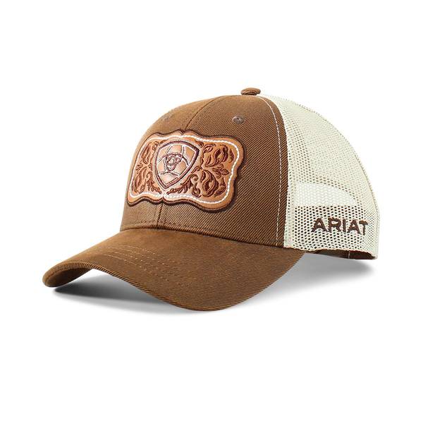 Photo of Wms Ariat Faux Lthr Flr Cap Brn