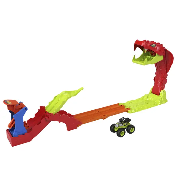 Hot Wheels Monster Trucks SNAKE SLAM TAKEDOWN Playset - JJN44
