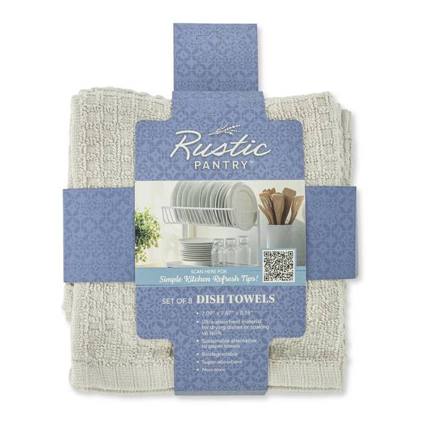 Photo of 8-Pack Dish Towel Set - Light Grey