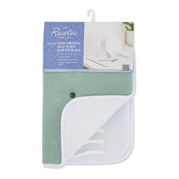 Photo of Mesh Dry Mat with Pop-Up Rack - Aqua/White