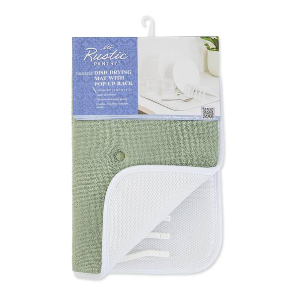 Photo of Mesh Dry Mat with Pop-Up Rack - Sage/White