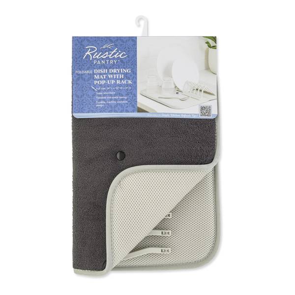 Photo of Mesh Dry Mat with Pop-Up Rack - Charcoal