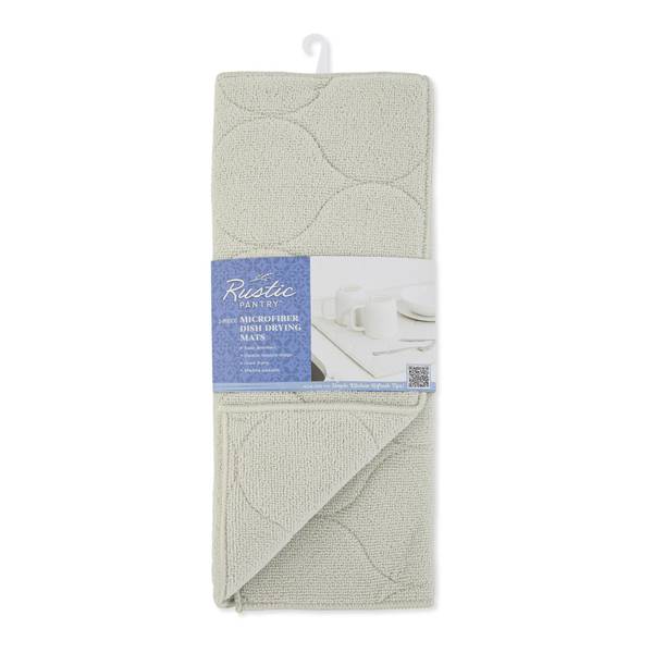 Photo of 2-Piece Microfiber Quatrefoil Drying Mat - Light Grey