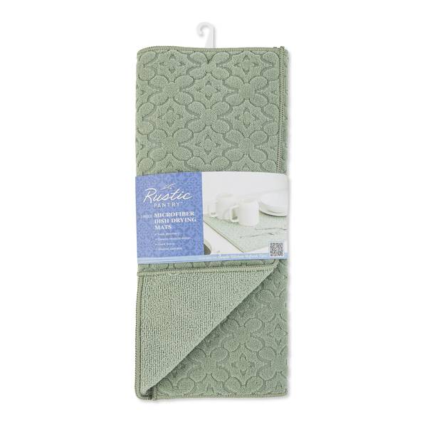 Photo of 2-Piece Microfiber Floral Drying Mat - Sage