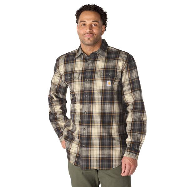 Photo of Men's Loose Fit Heavyweight Flannel Long-Sleeve Plaid Shirt