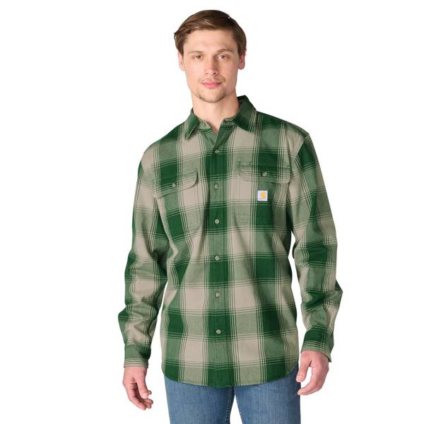 Carhartt Men's Loose Fit Heavyweight Flannel Long-Sleeve Plaid Shirt