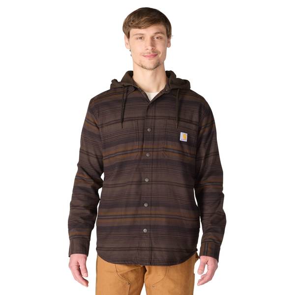 Carhartt Men's Rugged Flex Relaxed Fit Flannel Fleece Lined Hooded