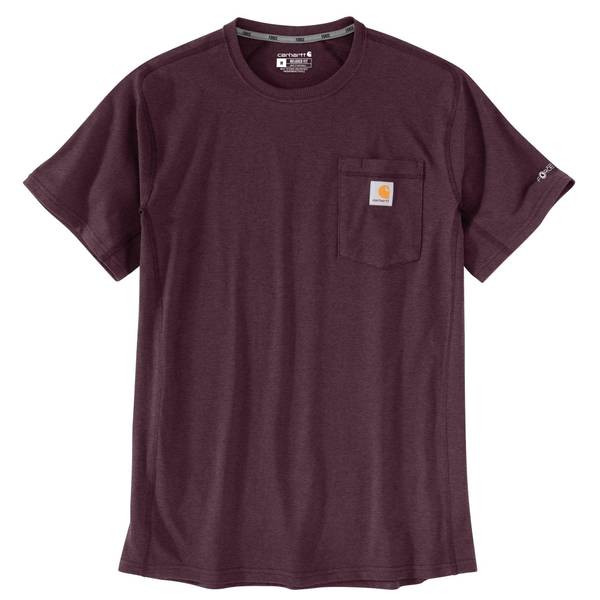 Carhartt Men's Force Pocket Short Sleeve T-Shirt, Medium, Deep Cherrywood Heather