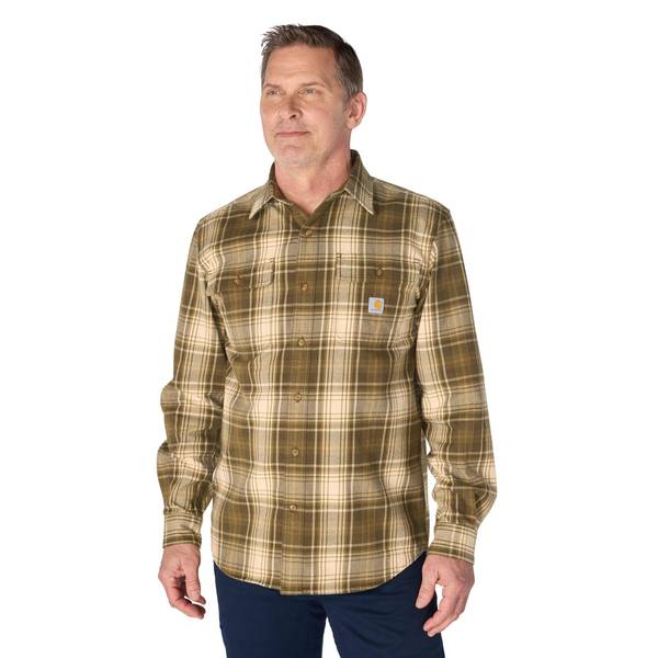 Carhartt Men's Cotton Hubbard Loose Ls Plaid Shirt | Burnished Logs | 2XL