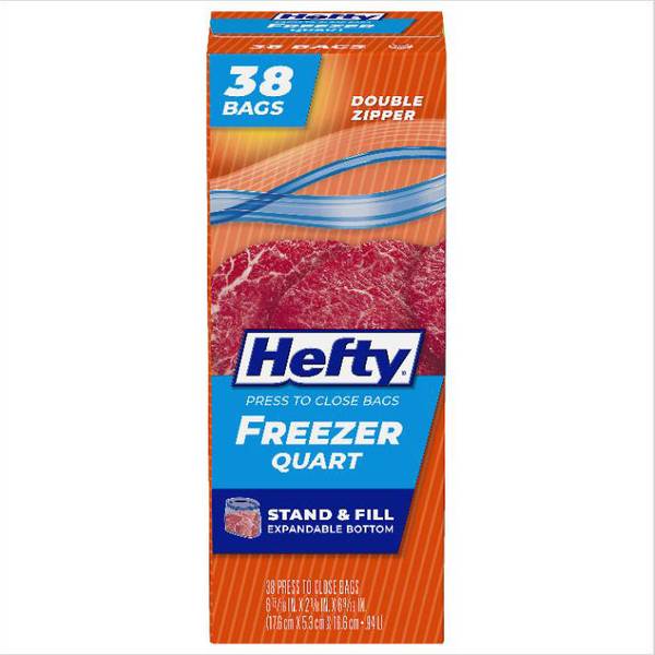 Photo of 38 Count Quart Size Press to Close Plastic Freezer Bags