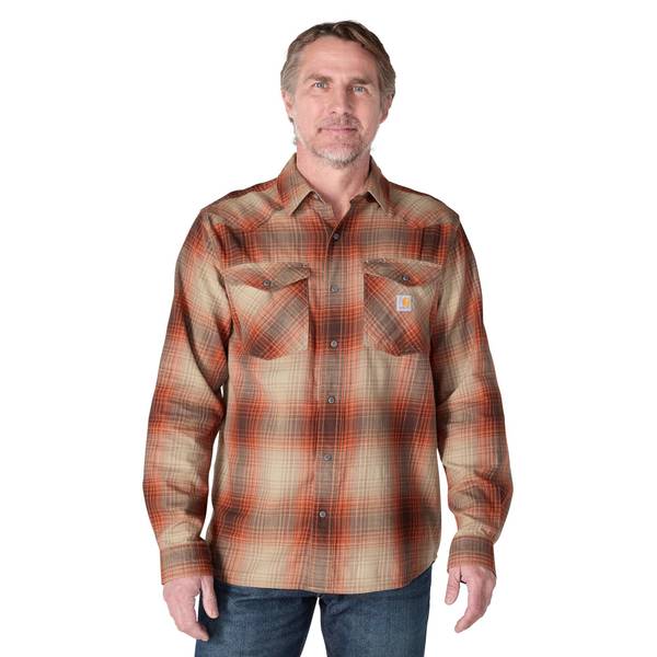 Carhartt Men's Montana Bozeman Relaxed Long Sleeve Plaid Shirt