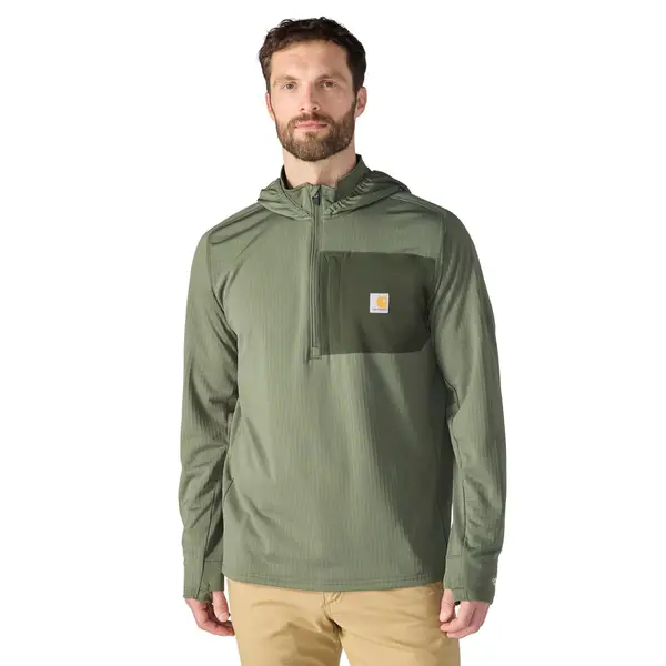 Carhartt M Force Rlxd Fit HZ Hood Dusty Olive, Dusty Olive, M