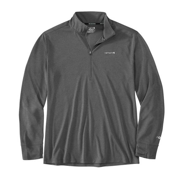 Carhartt Force Sun Defender Relaxed-Fit Half-Zip Long-Sleeve Pullover - Steel Heather