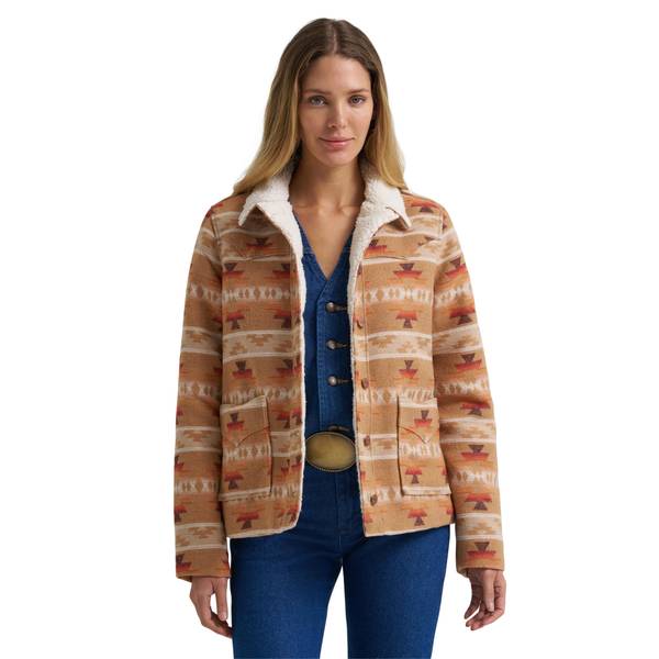 Photo of Women's Sherpa Lined Jacquard Print Jacket