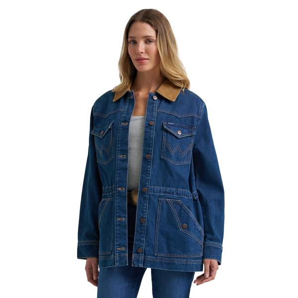 Photo of Wrangler Women's Denim Cinched Waist Barn Jacket