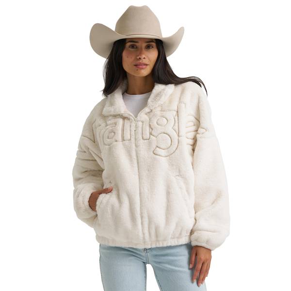 Wrangler Women's Wrangler Open Range Faux Fur Jacket, White, S