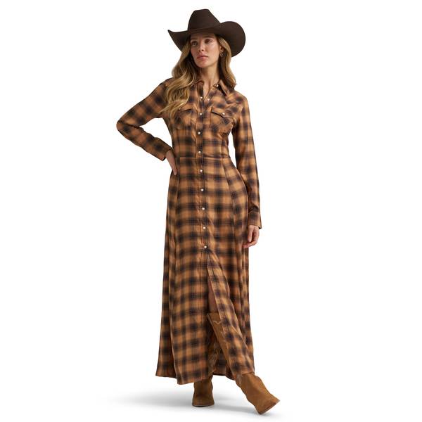 Photo of Women's Western Flannel Maxi Shirt Dress