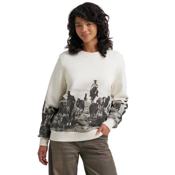 Photo of Women's Retro Horse Scene Crew Neck Fleece