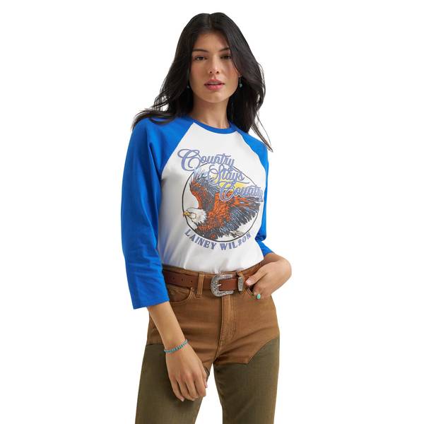 Photo of Women's Lainey Wilson x Wrangler Country Baseball Tee