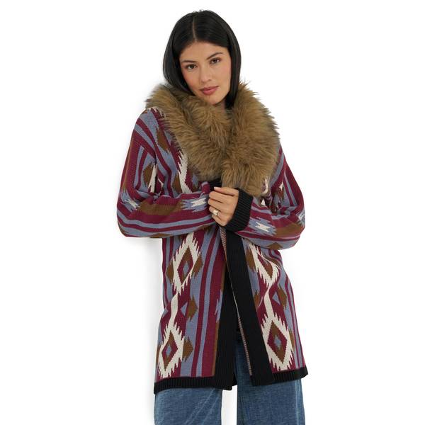 Photo of Women's Lainey Wilson x Wrangler Faux Fur Collar Sweater