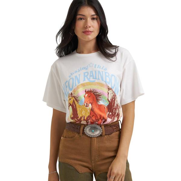 Photo of Women's Lainey Wilson x Wrangler Neon Rainbow Girlfriend Tee