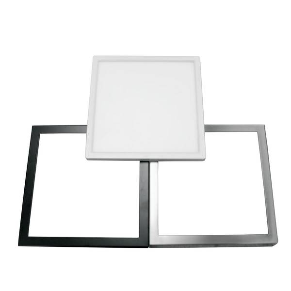 Photo of 7.5" Square LED Flat Panel Light White Frame With Black And Nickel Trims And 5 Selectable CCT