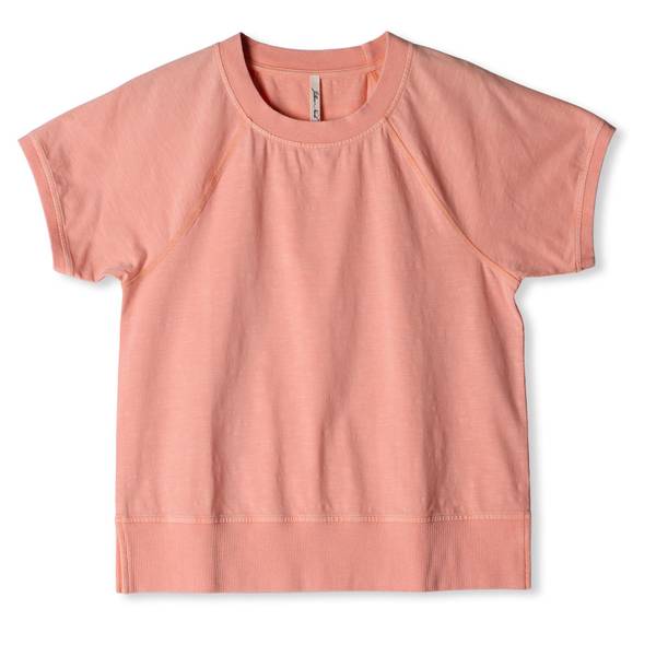 Photo of Women's Acid Wash Short Sleeve Rib Trim Top