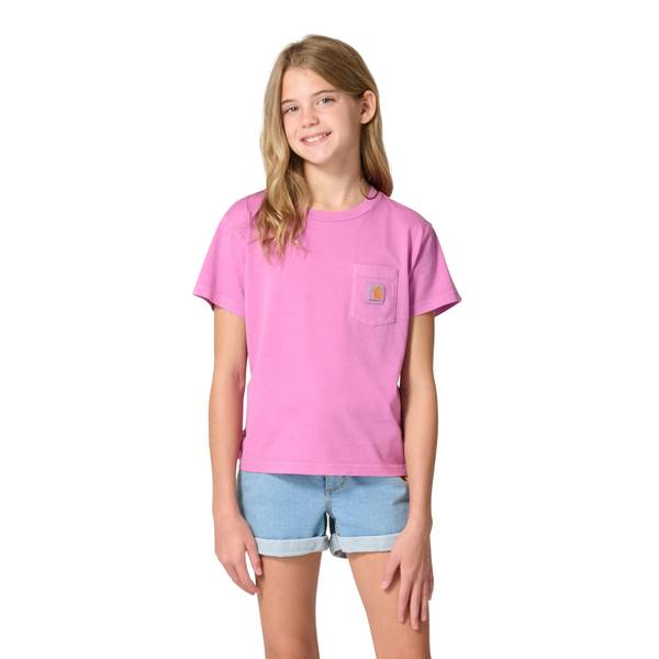Photo of Toddler Girl's Short Sleeve Garment Dye Pocket T-Shirt