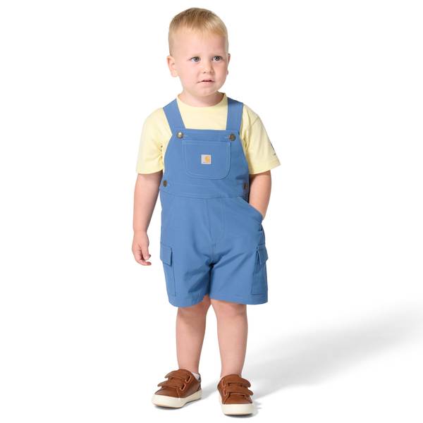 Photo of Toddler Boy's 2-Piece Short Sleeve T-Shirt and Cargo Pocket Shortall Set