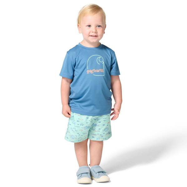 Photo of Toddler Boy's 2-Piece Short Sleeve Sun Defender Force Shirt and Woven Short Set