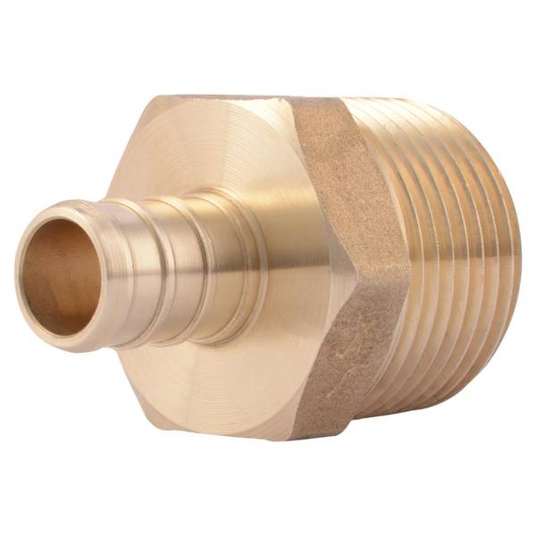 SharkBite 1/2" PEX Barb x 3/4" MIP Brass Reducing Adapter Fitting