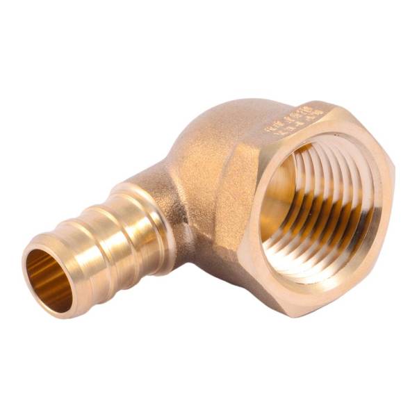 SharkBite 1/2" PEX Crimp x 1/2 in. FNPT Brass 90-Degree Elbow Fitting