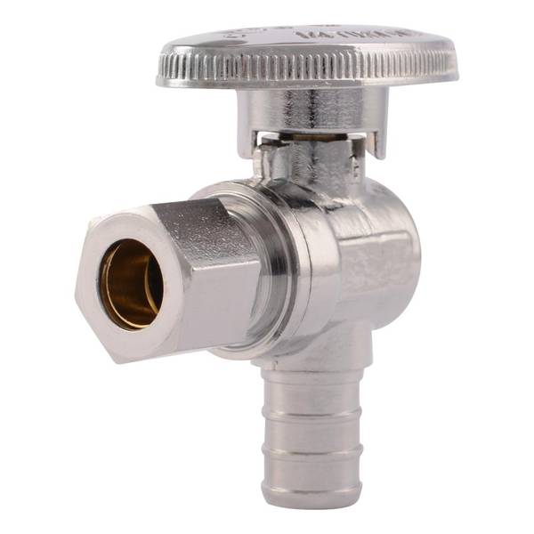 SharkBite 1/2 in. PEX Barb X 3/8 in. Brass Angle Stop Valve