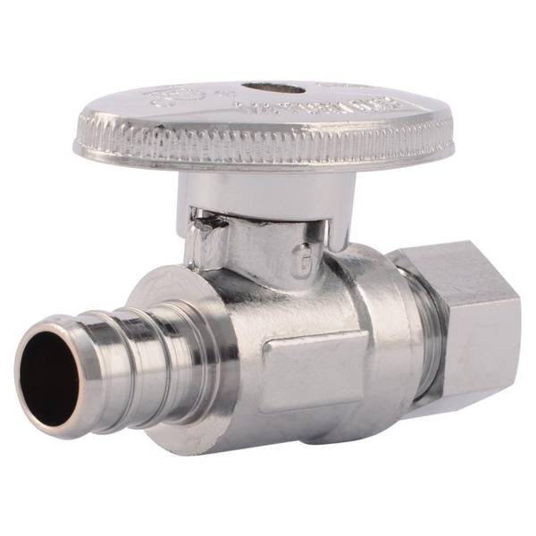 SharkBite 1/2 in. PEX Barb X 3/8 in. Brass Straight Stop Valve
