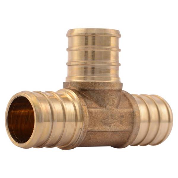 Sharkbite 3/4in x 3/4in x 3/4in PEX Brass Crimp Tee - UC370LFA10