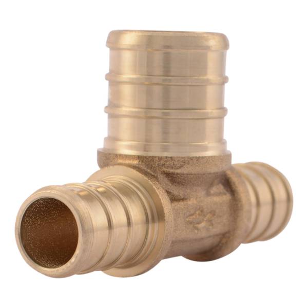 SharkBite 1/2 in. Barb each X 1/2 in. D Barb Brass Reducing Tee