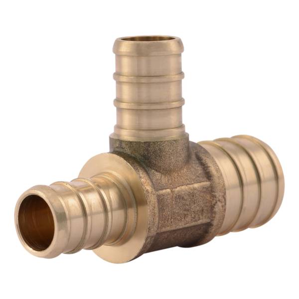 SharkBite 3/4"x1/2"x1/2" PEX Barb Brass Reducing Tee Fitting