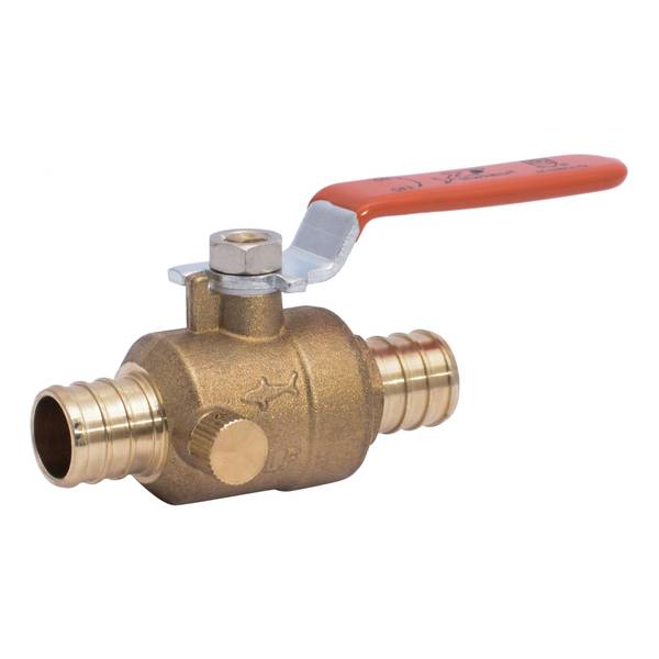 SharkBite 3/4 in. Brass Crimp Ball Valve with Drain Full Port