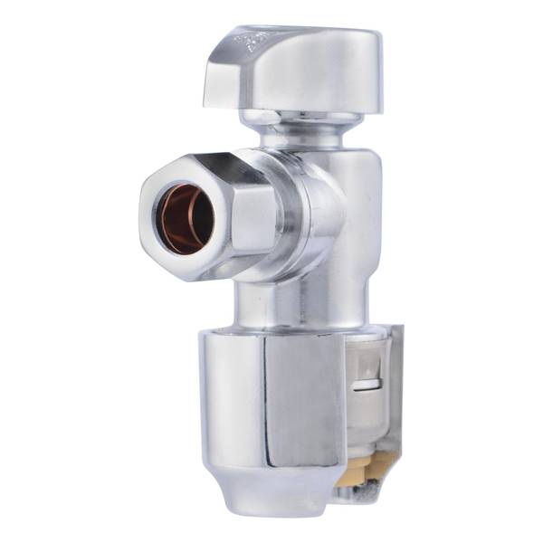 SharkBite Max 1/2" Push-to-Connect x 3/8" O.D. Compression Quarter-Turn Angle Stop Valve