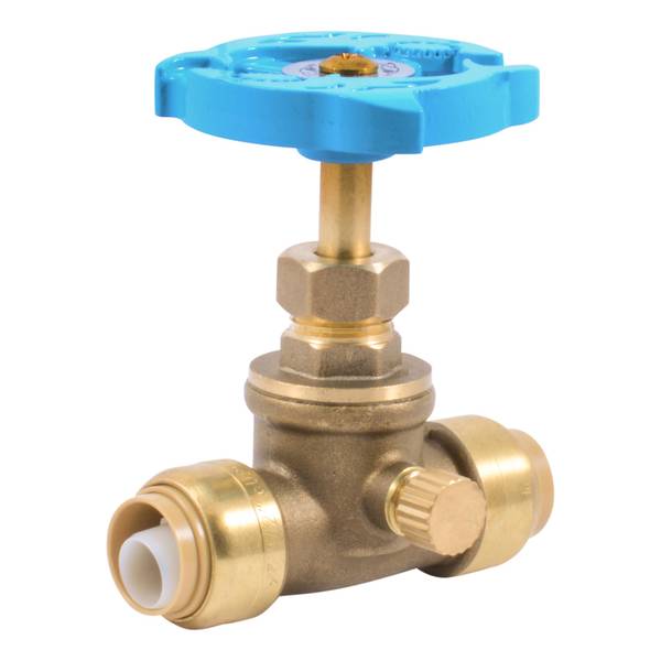Sharkbite 1/2in PTC T x 1/2in S Brass Stop & Waste Valve - 24634LF