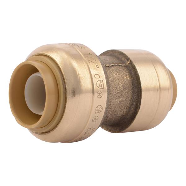 SharkBite Push to Connect 3/8 in. PTC X 1/2 in. D PTC Brass Reducing Coupling