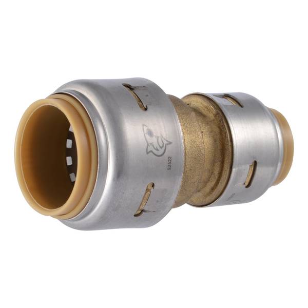 Max Reducing Pipe Coupling, 1/2 in PTC x 3/4 in PTC, Brass, 250 psi Pressure
